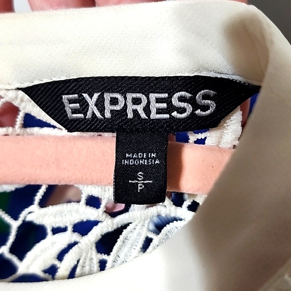 Express Cream Victorian Boho Style Open Back Blou… - image 5